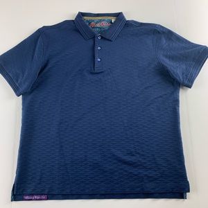 Robert Graham Short Sleeve Blue Polo Shirt
